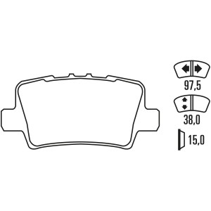 Тормозные колодки Ferodo DS Performance, задняя ось FDS1862