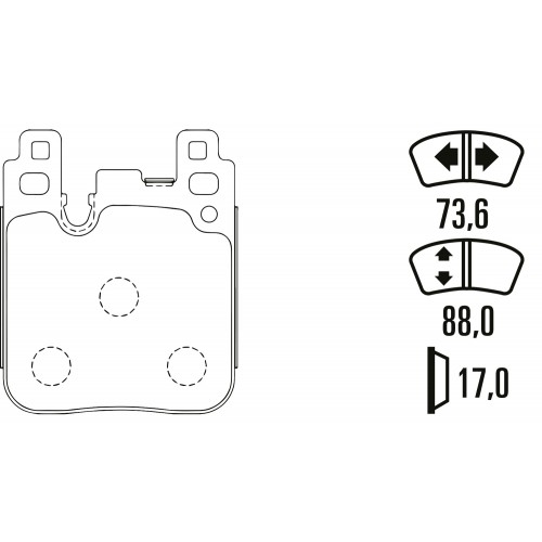 Тормозные колодки Ferodo DS Performance, задняя ось FDS4663