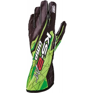 Перчатки для картинга OMP KS-2 Art, зелёный/чёрный