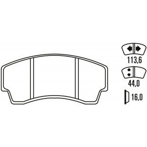 Тормозные колодки Ferodo DS 3000, задняя ось FRP219R