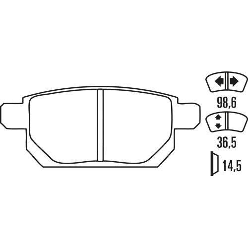 Тормозные колодки Ferodo DS 2500, задняя ось FCP4430H