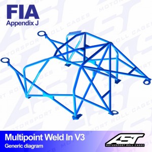 Каркас безопасности FIAT Panda (Type 141) 3-doors Hatchback FWD MULTIPOINT WELD IN V3