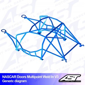 Каркас безопасности TOYOTA GT86 (ZN6) 2-doors Coupe MULTIPOINT WELD IN V3 NASCAR-door