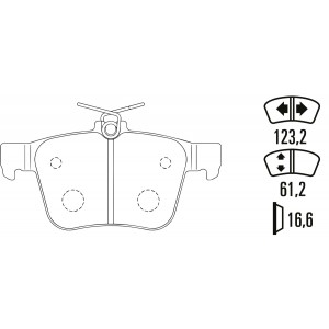 Тормозные колодки Ferodo DS Performance, задняя ось FDS4697