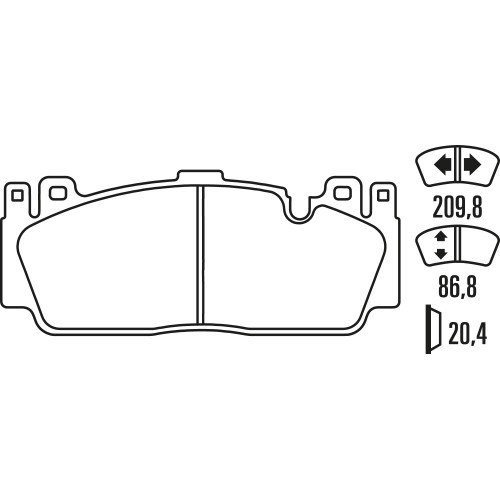 Тормозные колодки Ferodo DS Performance, передняя ось FDS4712